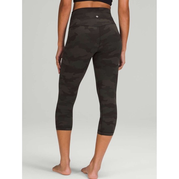 Lululemon Align High-Rise Crop 21" Camo Dark Olive Legging Women's 14 Athleisure - Picture 2 of 7